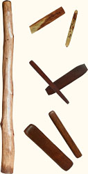 Various old didjeridu from Arnhem Land