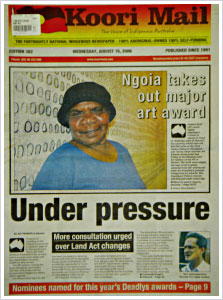 Koori Mail : Ngoia takes out major art award